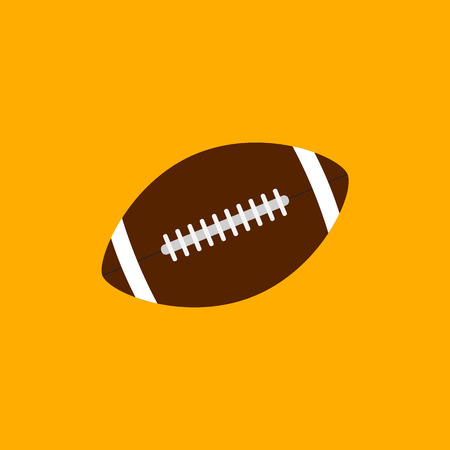 American footbal ball icon on orange backgroundのイラスト素材