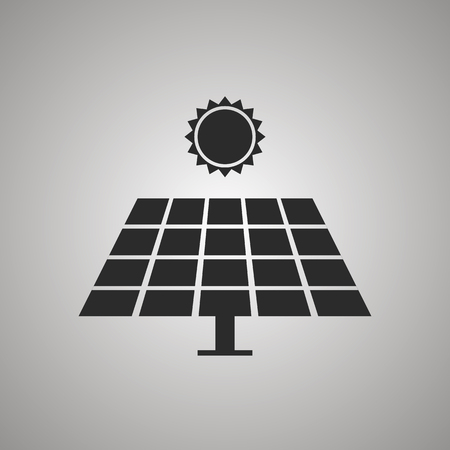 Solar panel sign icon on grey backgroundのイラスト素材