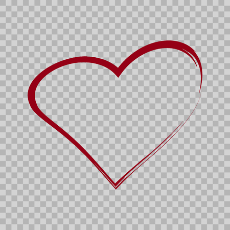 Heart sign brush style on chess backのイラスト素材