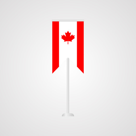 Canada flag sign with leaf. Icons. Vectorのイラスト素材