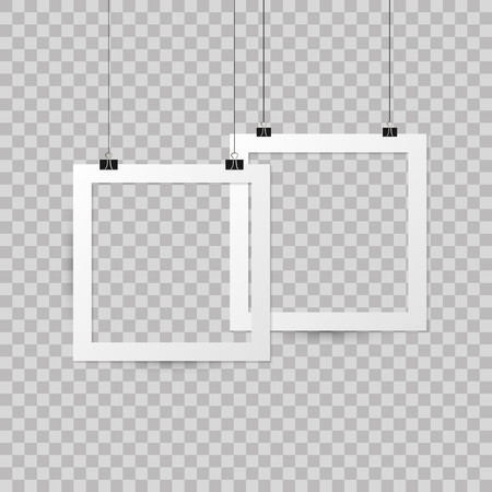 Mock up photo frame on chess backgroundのイラスト素材