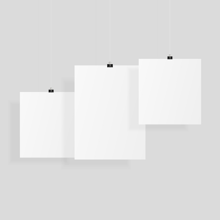 Mock up poster with shadow on grey background.のイラスト素材