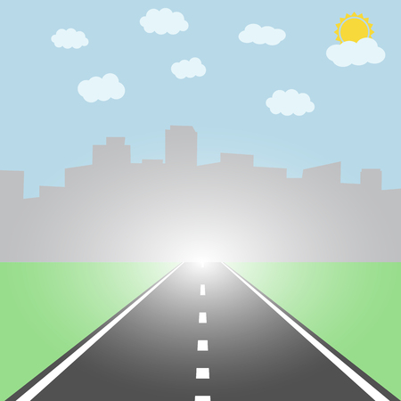 Road to the sity. nature background. Vectorのイラスト素材