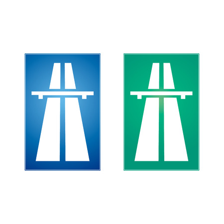 Highway traffic sign isoalted on white backのイラスト素材
