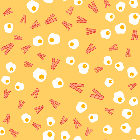Bacon and agg seamless background. Vector illustrationのイラスト素材