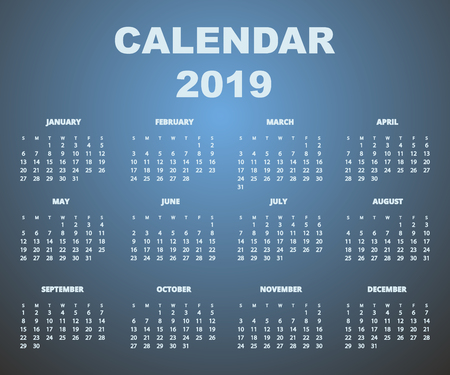 Calendar 2019 back. Business. Eps10 vector illustrationのイラスト素材