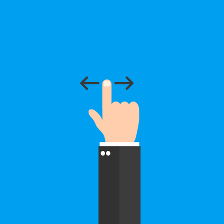 Swipe up hand icon on blue backのイラスト素材