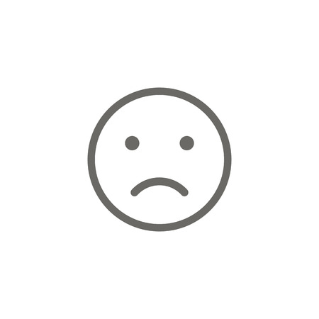 Smile face icon sad line style. Vector