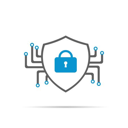 Cyber security icon with shadow.のイラスト素材