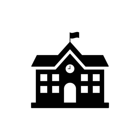 School building icon simple design on white backgroundのイラスト素材