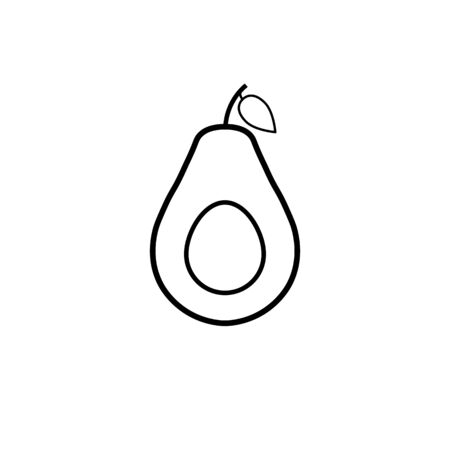 Avocado icon symbol line style.