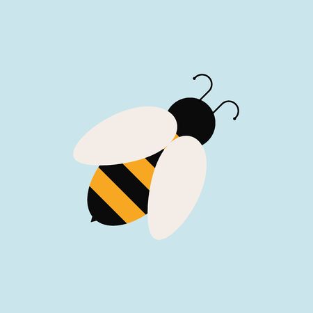 Bee icon flat style simple design.のイラスト素材