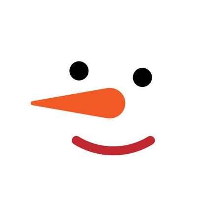 Snowman smile face icon flat style. Vectorのイラスト素材