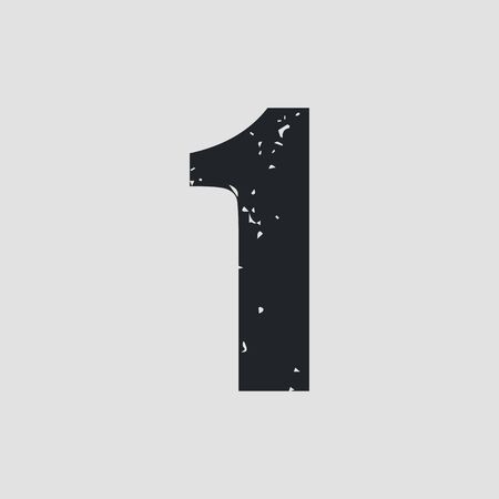 Number 1 grunge style simple design.