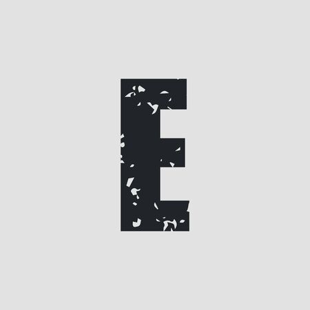 E letter grunge style simple design.のイラスト素材