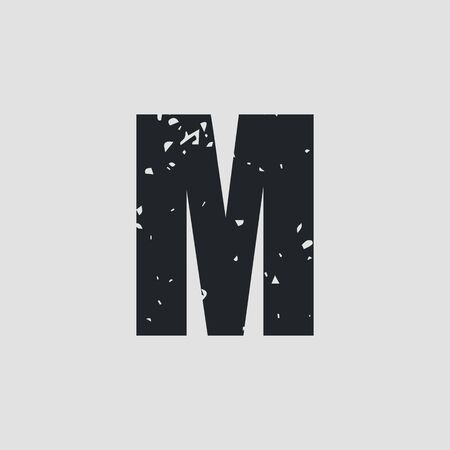 M letter grunge style simple design. Vector eps10のイラスト素材