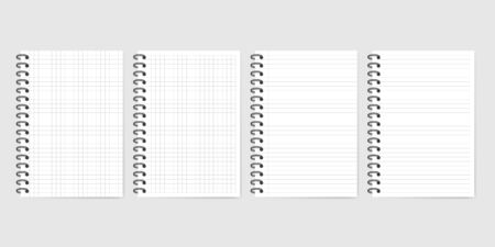 Notebook set with shadow isolated on grey backgroundのイラスト素材
