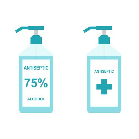 Antiseptic bottle icon flat style.のイラスト素材