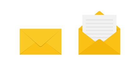Envelope icon set flat style simple designのイラスト素材