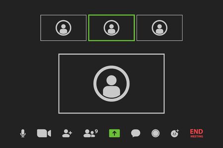 Video call conference window in your deviceのイラスト素材