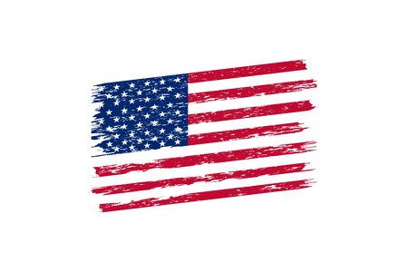 United States national flag with grunge effectのイラスト素材