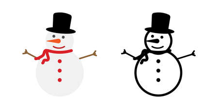 Snowman icon symbol simple designのイラスト素材