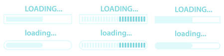 Loading bar icon set simple design