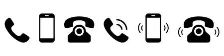 Ring phones icon set simple designのイラスト素材
