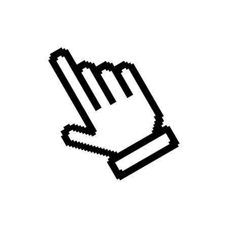 Pixel cursor hand icon symbolのイラスト素材