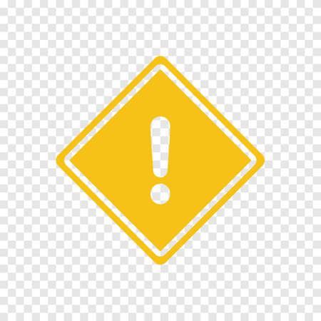 Warning road sign icon on transparent backgroundのイラスト素材