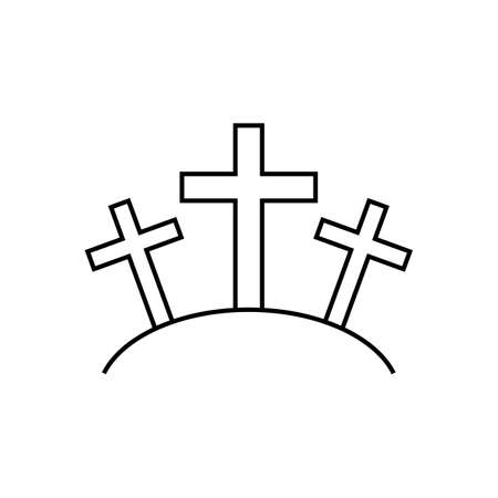Christian icon Three cross line styleのイラスト素材