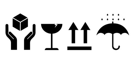 Delivery packaging icon symbol setのイラスト素材