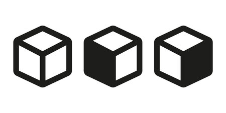 Cube box icon symbol setのイラスト素材