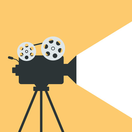 movie camera icon flat styleのイラスト素材