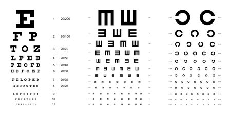 eye chart table diagram set