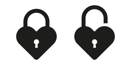 Heart lock icon simple designのイラスト素材