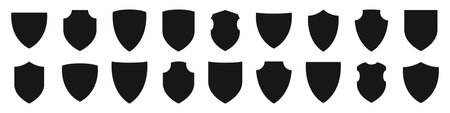 shield icon set. Different shield formsのイラスト素材
