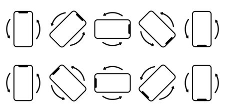 Rotate smartphone icon set simple designのイラスト素材