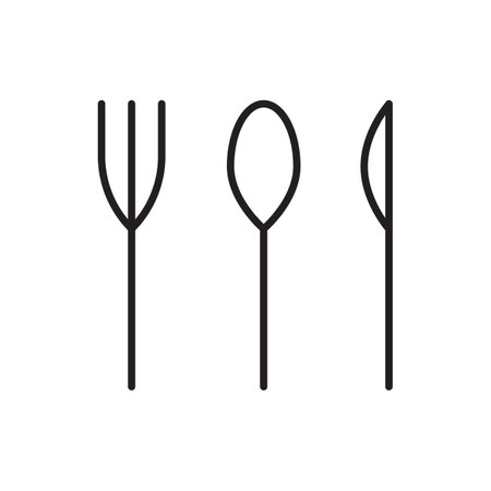 Cutlery menu icon set simple design
