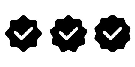 Verified badge check mark ion setのイラスト素材