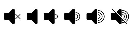 Volume music sound icon setのイラスト素材