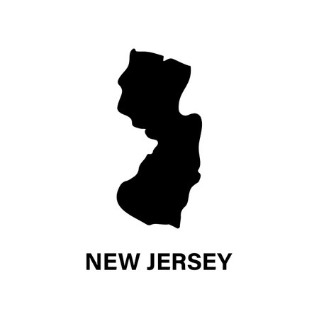 New Jersey state map silhouette iconのイラスト素材