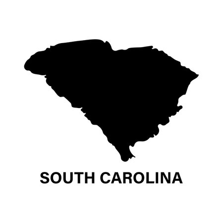 South Carolina state map silhouette iconのイラスト素材