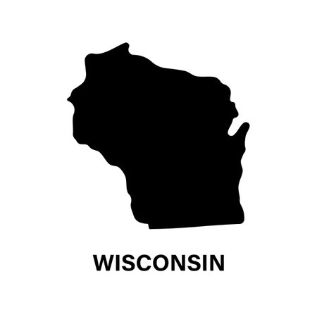 Wisconsin state map silhouette iconのイラスト素材