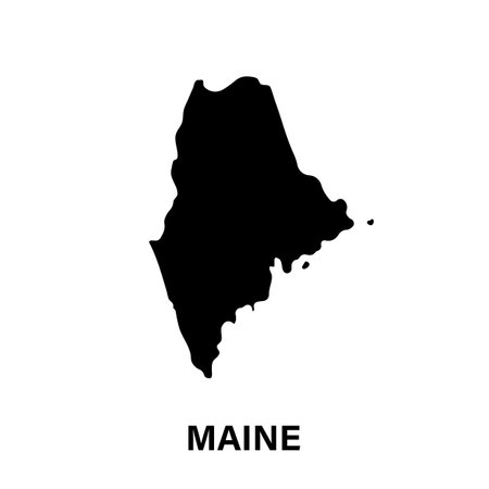 Maine state map silhouette iconのイラスト素材