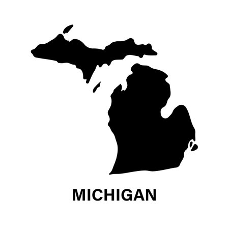 Michigan state map silhouette iconのイラスト素材