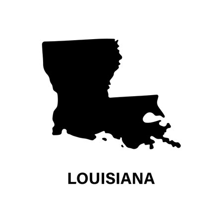 Louisiana state map silhouette iconのイラスト素材