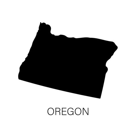 Oregon state map silhouette iconのイラスト素材