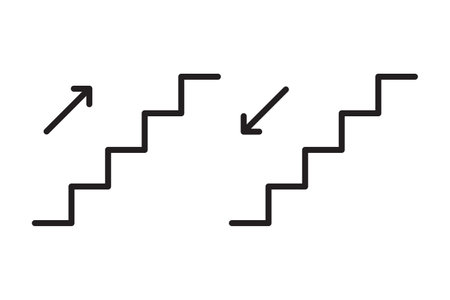 Stairs icon set with arrowsのイラスト素材