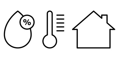 Temperature control house icon setのイラスト素材